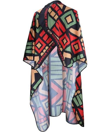 Buy Colorful Geometry Barber Cape - Adjustable Hair Cutting Cape 63x57" for Stylists | International Shipping Available - Buy Online on GoSupps.com