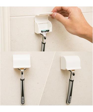 Ruilogod Plastic Bathroom Hanger Rack - Shaver Razor Holder - White Storage Solution for Men - International Shipping Available - Buy Online on GoSupps.com