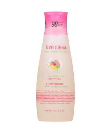 Live Clean Shampoo, Super Fruit Waters Quenching Curls, 12 Oz watermelon/aloe vera/papaya 12 Fl Oz (Pack of 1)