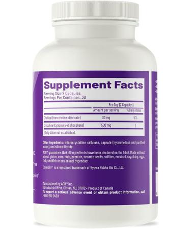 Citicoline 250mg (60 VeggieCapsules) Brand: A.O.R Advanced Orthomolecular Research - Buy Online on GoSupps.com
