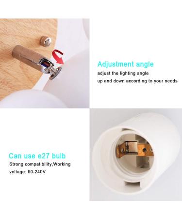 Chao Zan Simple Adjustable Wall Lamp - Kids' Bedroom & Bedside Lighting - Pink Iron & Wood Design E27 Ceiling & Corridor Decor - Buy Online on GoSupps.com