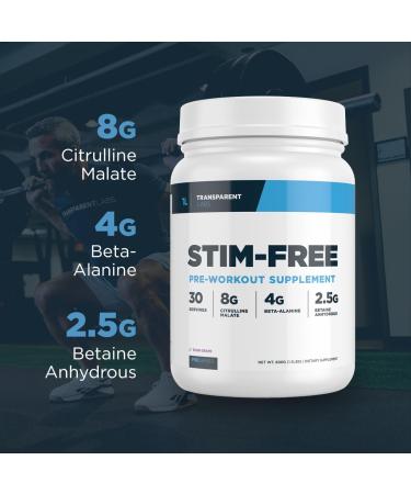 Transparent Labs Stim-Free Pre-Workout Powder - Caffeine-Free Pre-Workout for Men & Women | Beta Alanine Citrulline Malate elevATP | 30 Servings Strawberry Lemonade - Buy Online on GoSupps.com
