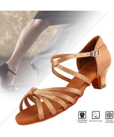 Soft Comfortable Latin Dance Shoes for Kids & Girls - 4 cm Heel Light Brown Size 30 EU | Fashionable & Durable - Buy Online on GoSupps.com