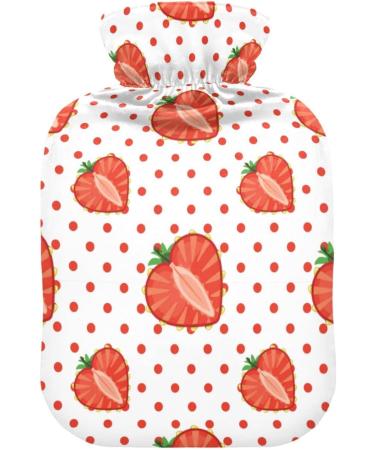 Naanle Polka Dots Heart Cherry Hot Water Bottle - 1L Transparent Heat Bottle for Pain Relief & Therapy | Bed & Hand Feet Warmer - Buy Online on GoSupps.com