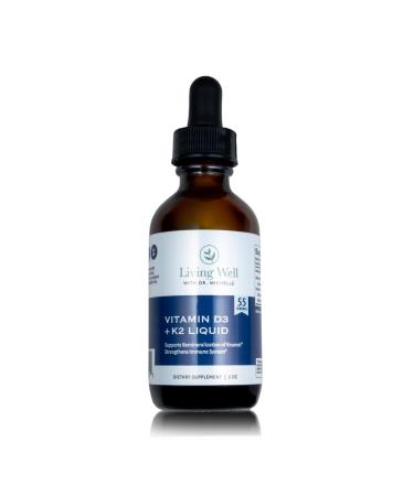 Liquid Vitamin D3 2000 IU with K2 + K1 Immune & Bone Support Supplement Dentist-Developed for Strong Teeth Bones & Calcium Absorption Non-GMO Gluten-Free Soy-Free Pleasant Tasting 2 oz