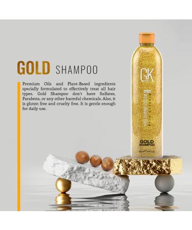 Buy GK HAIR Global Keratin Gold Shampoo 250ml - Argan Oil & Shea Butter for Shine & Protection - Suitable for All Hair Types - Buy Online on GoSupps.com