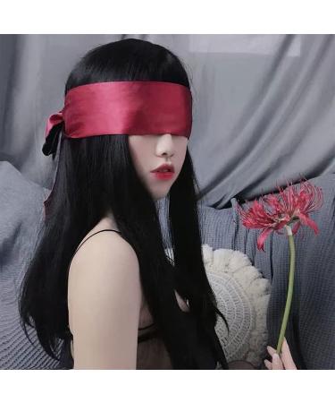 3Pcs Satin Eye Mask Blindfolds for Party Games and Sleeping - Adjustable Silk Blindfolds in Black, Red, and White - 140 cm/55 inch - Buy Online on GoSupps.com