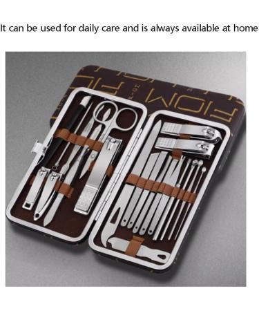 Manicure Set Nail Clippers Pedicure Set Portable Travel Household Nail Clippers Stainless Steel Nail Cutter Tools Set (Color : Brown) - Buy Online on GoSupps.com