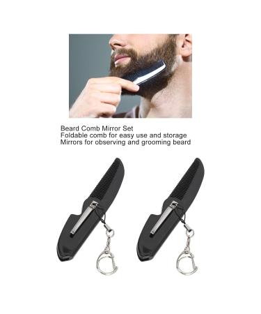 Shop Foldable Beard Combs & Mirror Set for Men | Antistatic Beard Care Brush - International Shipping Available - Buy Online on GoSupps.com