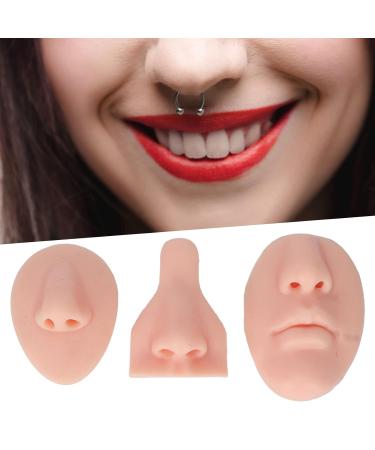 Silicone Nose Mouth Model Set | 3D Soft Practice Nose for Suture Teaching | Reusable Display Mold for Earrings | Light Skin Color - Buy Online on GoSupps.com