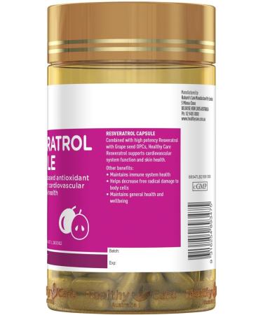 Healthy Care Resveratrol Capsule - 180 Capsules - Buy Online on GoSupps.com