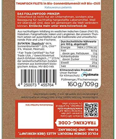 Buy Followfish MSC Fair Trade Tuna Fillets with Organic Chilli - 160g Pack of 8 | Premium Quality International Shipping - Buy Online on GoSupps.com