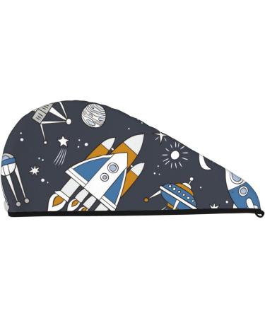 Microfiber Hair Drying Cap for Curly & Thick Hair | Space Cars Soft Absorbent Towel Wrap with Button - Quick Drying Hair Towel - Buy Online on GoSupps.com