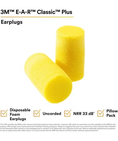 E A R Classic Plus Earplugs Pvc Foam Yellow 200 Pairs By: 3M - Buy Online on GoSupps.com