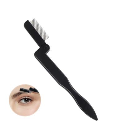 1Pcs Stainless Steel Folding Eyelash Comb & Eyebrow Grooming Brush Lash Separator Makeup Tool Portable & Durable Ideal for Travel & Home Use Women & Girls Beauty Accessory