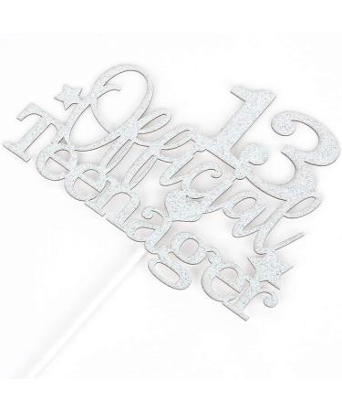 Tenhaisi Gilttery Sliver 13 Ofiicial Teenager Cake Topper Happy 13 Teenager Birthday Cake Topper Cheers to 13 Years Decoration - Buy Online on GoSupps.com