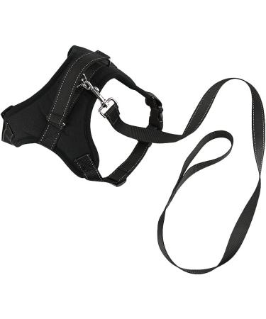 Adjustable Reflective Dog Safety Harness with Leash Set - No-Pull Breathable Vest for Small, Medium, Large Dogs - Training and Walking - Black - Buy Online on GoSupps.com