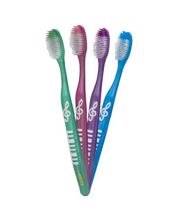 Vivid OraBrush Premium Quality Nylon Filament Toothbrushes Softer Rubber Bristles Built-In Tongue Cleaner Pack of 12 (SensiKleen)