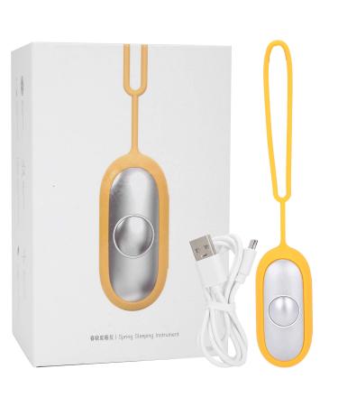 Mini Hand Held Sleep Aid Device Micro-Current Calm Carry Anxiety Device USB Rechargeable Hypnotic Sleeping Aids for Fast and Deep Sleep Stress Relief (Yellow)