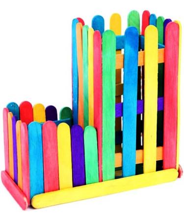PAXCOO 100 Pcs 6 Colored Jumbo Wood Craft Sticks - DIY Arts and Crafts Supplies - Buy Online on GoSupps.com