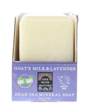 One with Nature Dead Sea Mineral Soap Goat's Milk & Lavender 6 Bars 4 oz (114 g) Each