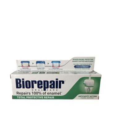 Biorepair: "Total Protective Repair" Toothpaste with microRepair New Formula - 2.5 Fluid Ounce (75ml) Tubes (Pack of 2) Italian Import