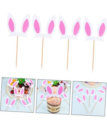 Toyvian 30pcs Rabbit Ears Plug Birthday Cake Decors Glitter Bunny Ear Happy Birthday Cake Birthday Party Photo Prop Prince Paper Cups Decoration for Cake Girl Pink Baby Wood Decorations - Buy Online on GoSupps.com