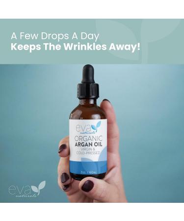 Eva Naturals 100% Pure Moroccan Argan Oil for Hair, Skin, Nails & Face - Natural Hair Oil for Dry, Damaged Hair Growth - 2 oz - Buy Online on GoSupps.com