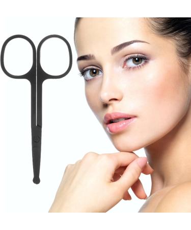 PATKAW Nose Hair Scissors 2 Pack - Stainless Steel Rounded & Blunt Tip Facial Hair Scissors for Eyebrow Nose & Beard Care - Buy Online on GoSupps.com
