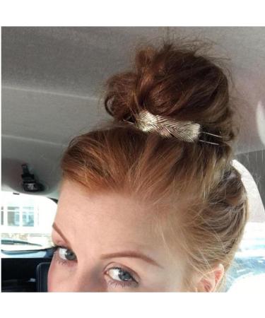 Retro Feather Shape Leaf Hair Slide Hairpin Celtic Knot Hair Stick Hair Barrette Metal Hair Stick Clips Hair Pin Hair Accessories for Women Girls - Buy Online on GoSupps.com