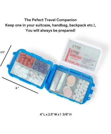 Travel Pill Organizer - 8 Compartment Portable Case for Medications & Bandages | Essential Travel Accessory - Buy Online on GoSupps.com