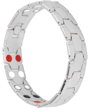 Magnet Therapy Bracelet - Hexagonal Design | Sleep Improvement & Titanium Steel Jewelry for Men & Women - Silver - Buy Online on GoSupps.com