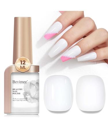 Quick Dry Nail Polish Milky White Nail Polish Air Fast Drying White Nail Polish Non Gel For Summer Regular Natural Color Water Based Fingernail Polish Nail Lacquer For Nail Art 12ML ZJY027