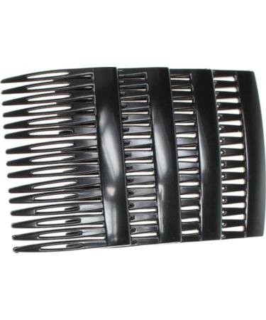 4 Pack of 7cm Plain French Side Hair Combs Slides Grips Clips Hair Accessories for Women Girls by Glitz4Girlz (Black) - Buy Online on GoSupps.com