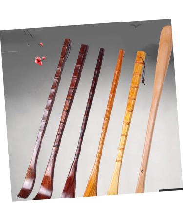 Fomiyes Wooden Back Massage Device & Shoe Helper - Portable Bamboo Back Scratcher 48x3.8cm Khaki - Buy Online on GoSupps.com