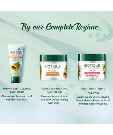 Biotique Bio Papaya Face Wash 100ml | Visibly Flawless Skin | All Skin Types | Dissolves Dead Surface Cells - Buy Online on GoSupps.com