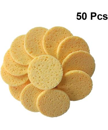 Heallily 50pcs Facial Cleansing Sponges | Natural Pulp Round Medium Size for Women & Girls - Eco-Friendly Beauty Tools - Buy Online on GoSupps.com