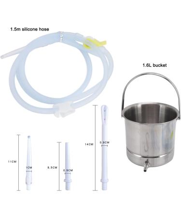 Stainless Steel Enema Kit - 1.6L Bucket & Silicone Hoses for Detox & Household Cleaning - Buy Online on GoSupps.com