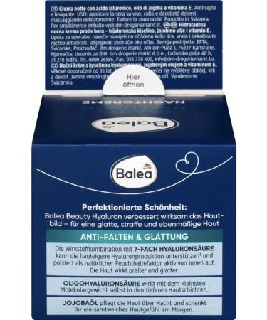 Whale Balea Anti ripples night cream Beauty Hyalonon 50 ml - Buy Online on GoSupps.com