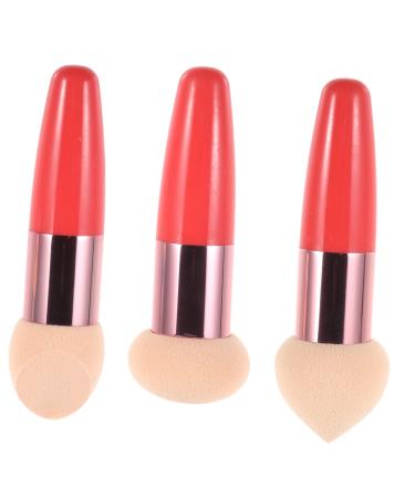 FRCOLOR 3pcs Little Mushroom Makeup Pen Powder Puff Makeup Brush Foundation Puff Cosmetic Puffs Makeup Foundation Make-up Pen Wet Dry Makeup Pens Supple Makeup Sponge Set