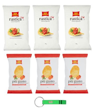 Lot de 6 paquets de test pour patatine San Carlo tomates cerises 3 x 150 g Rustica 3 x 300 g sachets de chips de pommes de terre porte-cl s Beni Culinari