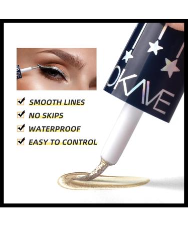 LXZJJM Dazzling Starry Sky Diamond Eyeliner Glitter Liquid Eyeliner Set Long Lasting Sparkle Eye Makeup Ideal Makeup Gift (Single Piece) (#01 Star White) - Buy Online on GoSupps.com