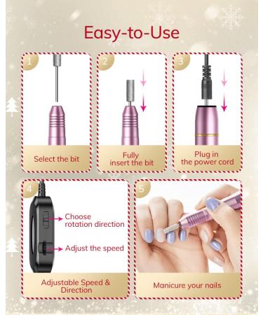 Aevo Portable Electric Nail Cutter Set | Professional Compact USB Nail File for Home Manicure & Pedicure | 11 Attachments for Acrylic Gel & Callus Care - Buy Online on GoSupps.com