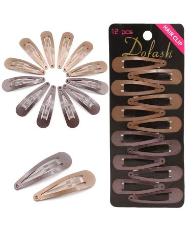 Dofash 12 pieces 2 in/5 cm hair snap clips snap hair clips hair clip hair clip hair jewelry for girls women (dark brown+light brown) - Buy Online on GoSupps.com