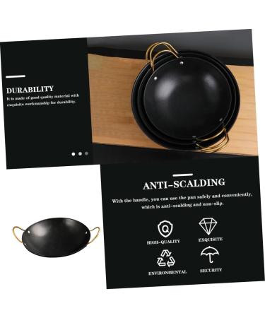 Alipis 1pc Pot Skillet with Lid Cooking Seafoodpot Eggs Frying Pan Double Ear Pan Dog Cookie Shapes Ramen Bowls Cast Iron Pan Mini Pan Camping Heating Pot Stainless Steel Black 30X25X9CM - Buy Online on GoSupps.com