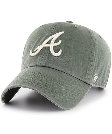 '47 MLB Moss Clean Up Adjustable Hat Cap, Adult One Size Atlanta Braves Moss