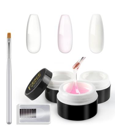 PECECOLOR ABOUT for Geln gel 15ml 3PC nail extension gel kit with 20 modeling templates and 1 nail brush nail set Geln gel Starterset Set of 3