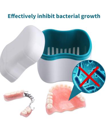 Denture Bath Case with Basket - Denture Cleaning Box and Soaking Cup for False Teeth - Retainer Holder and Cleaner Container (B) - Buy Online on GoSupps.com