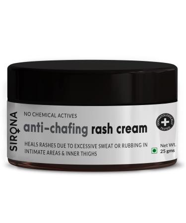 Sirona Natural Anti Chafing Rash Cream - 25gm (Pack of 3) | Skin Healing Formula with 5 Magical Herbs | Soothes and Prevents Rashes from Sanitary Pads, Heavy Thighs, Sports, and Running - Buy Online on GoSupps.com