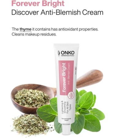 ONKO DERMA'CEUTICALS ONKO DERMACEUTICALS Forever Bright AntiBlemish Cream advanced skin care hyaluronic acid moisturizer and acne treatment corrective serum for dark spots 40 ml - Buy Online on GoSupps.com